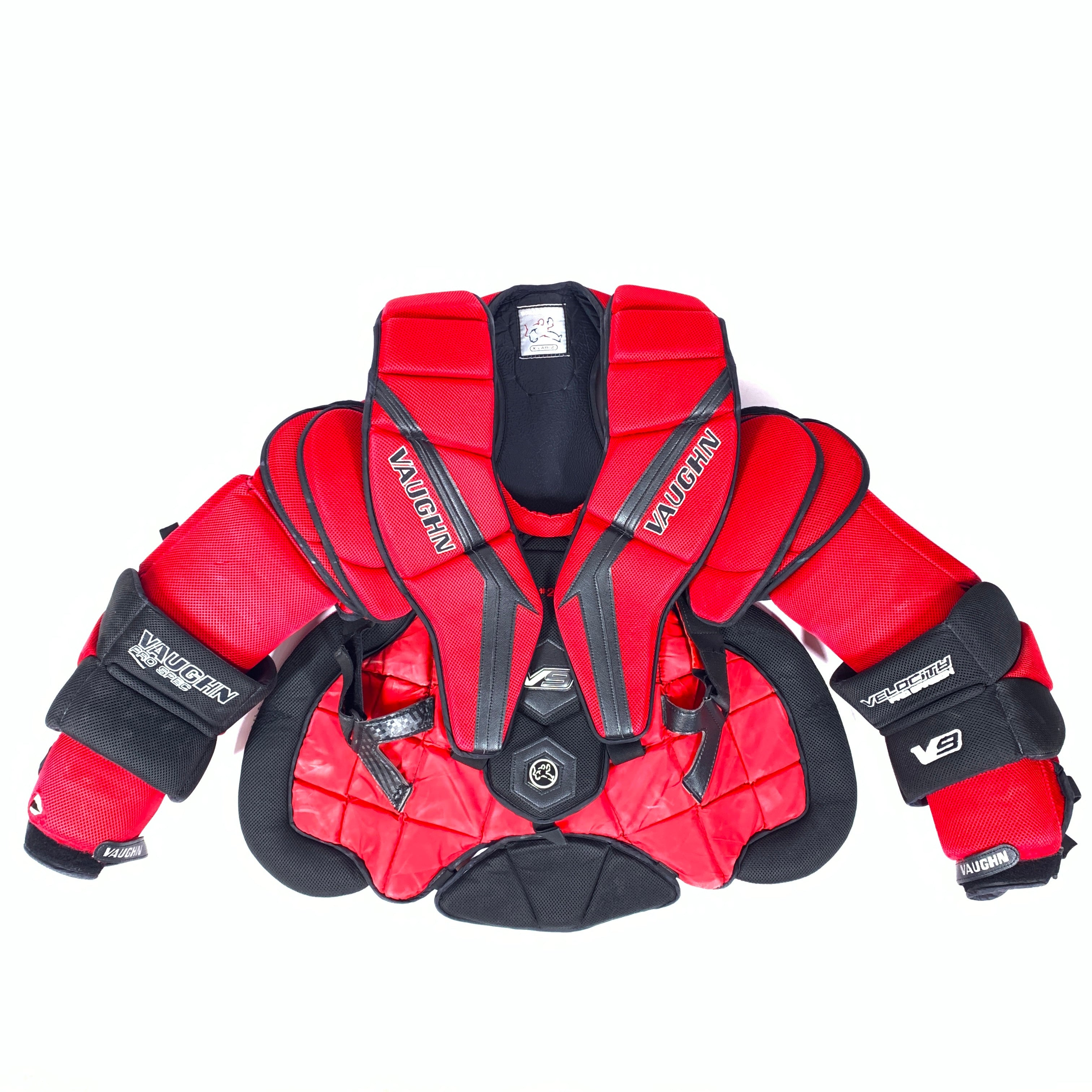 Vaughn Velocity V9 - Used Pro Stock Goalie Chest Protector (Red/Black)